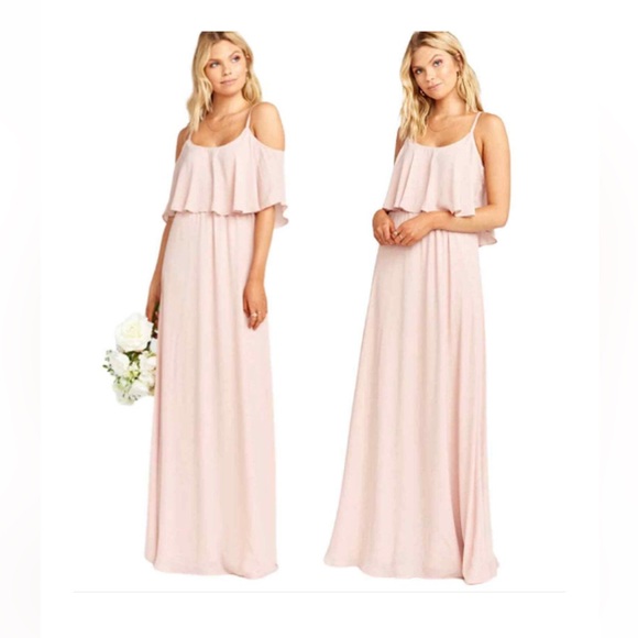 Show Me Your MuMu Dresses & Skirts - Show Me Your Mumu Caitlin Ruffle Maxi Dress Dusty Blush Crisp Size L Size 2X